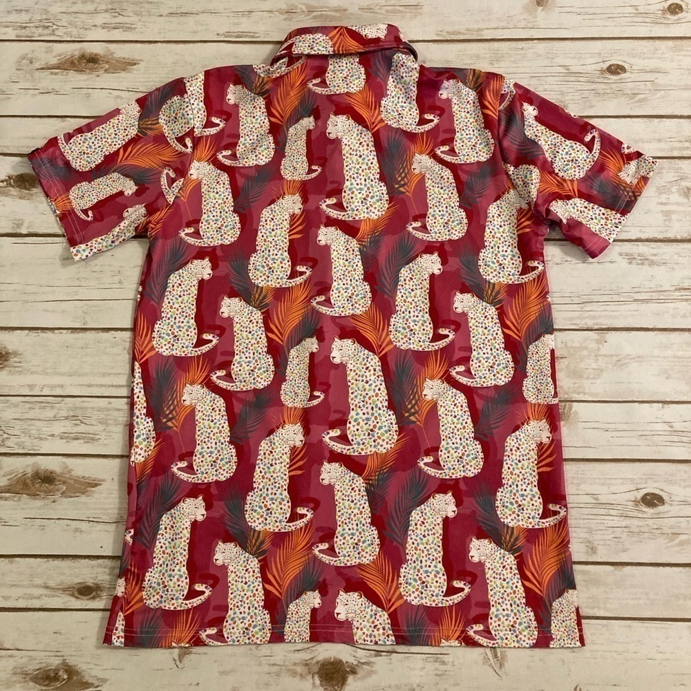 Proud 90 Men’s Jungle Cats UPF 30 UV Protection Golf Polo Medium - Picture 6 of 8
